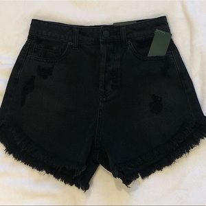 Black jean shorts
